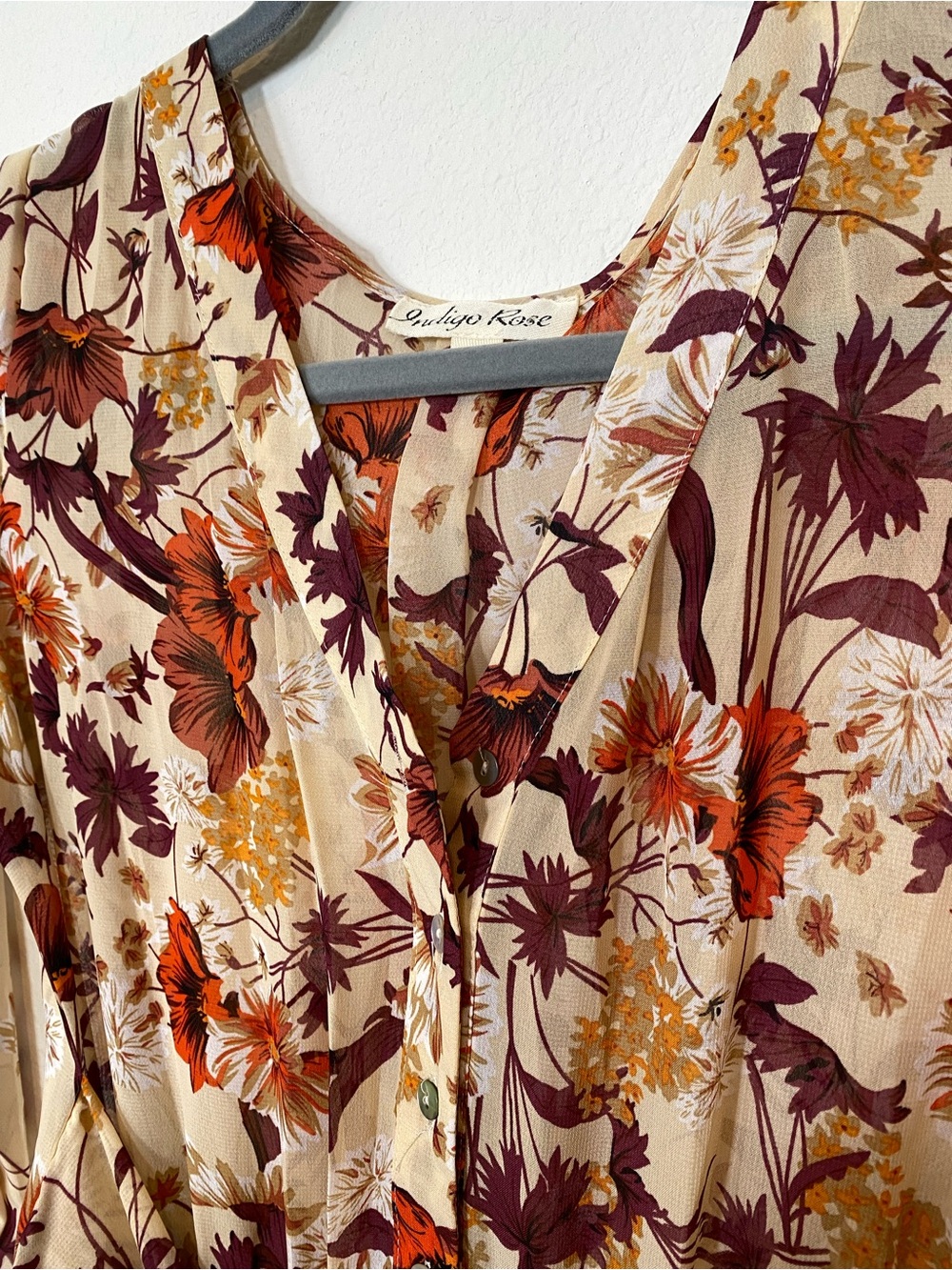 Floral Long Sleeve Maxi Dress - Picture 4 of 5